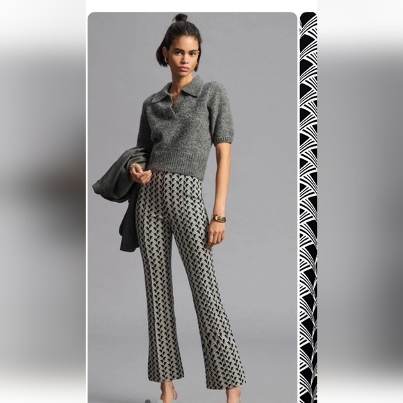 Maeve Kick Flare The Margot Pants Maeve Xl Black And White - Picture 1 of 5